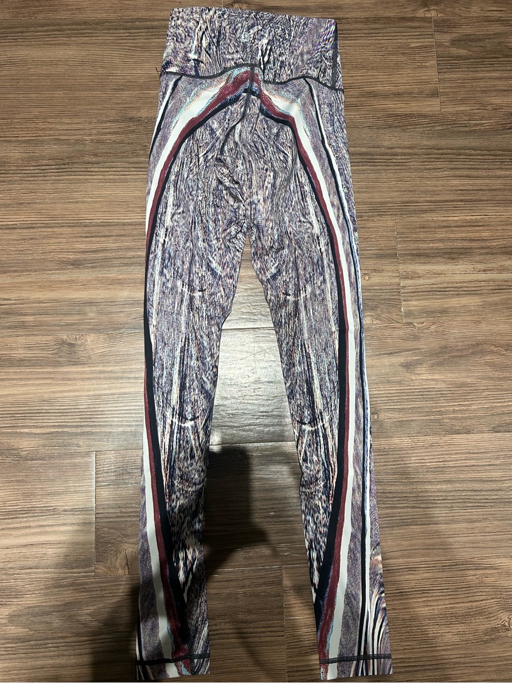 lululemon athletica Marbled Print Leggings with Multicolor Side Stripes